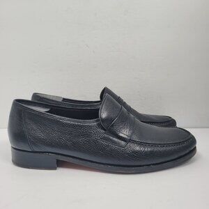 Magnanni Men's Black Genuine Leather Loafers US Size 10 EU 43
